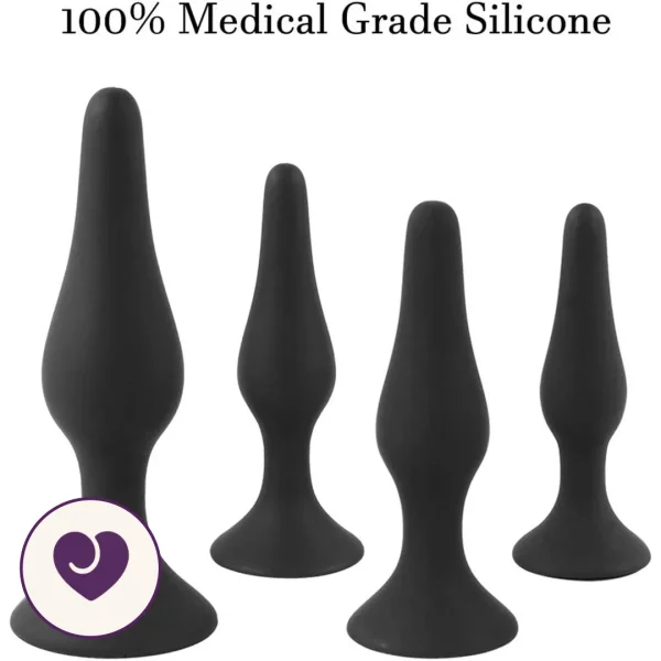 Four-Piece Silicone Anal Plug Set for Beginners to Advanced