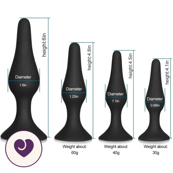 Four-Piece Silicone Anal Plug Set for Beginners to Advanced