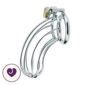 Four-Piece Steel Chastity Cage Set