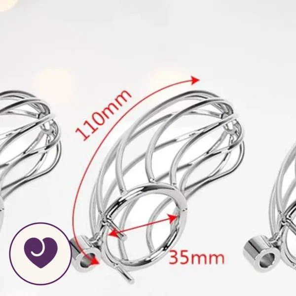 Four-Piece Steel Chastity Cage Set