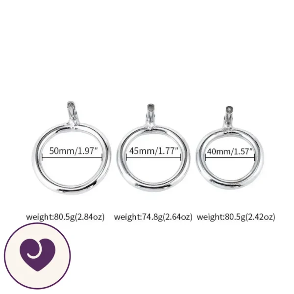 Four-Piece Steel Chastity Cage Set