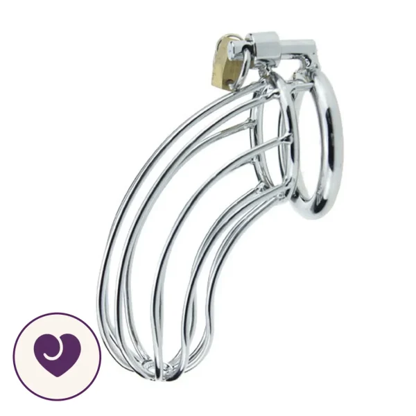 Four-Piece Steel Chastity Cage Set