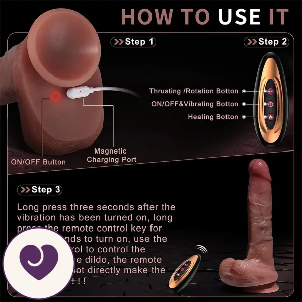 Heaven 4-in-1 Thrusting, Spinning and Heated Dildo