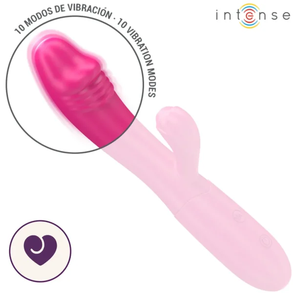 Hot Pink Dual Stimulation Rabbit Vibrator with 10 Modes