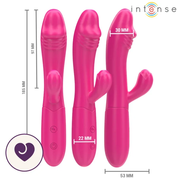 Hot Pink Dual Stimulation Rabbit Vibrator with 10 Modes