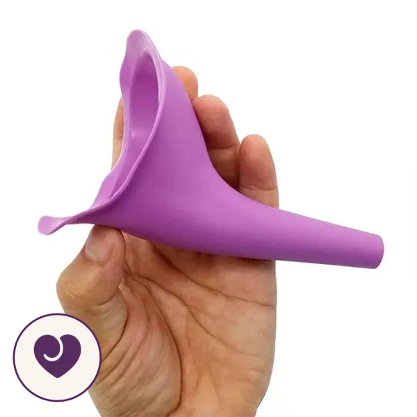 Hot Pink Foldable Reusable Silicone Pee Funnel