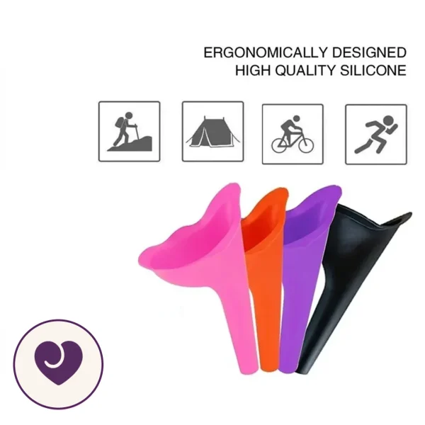 Hot Pink Foldable Reusable Silicone Pee Funnel