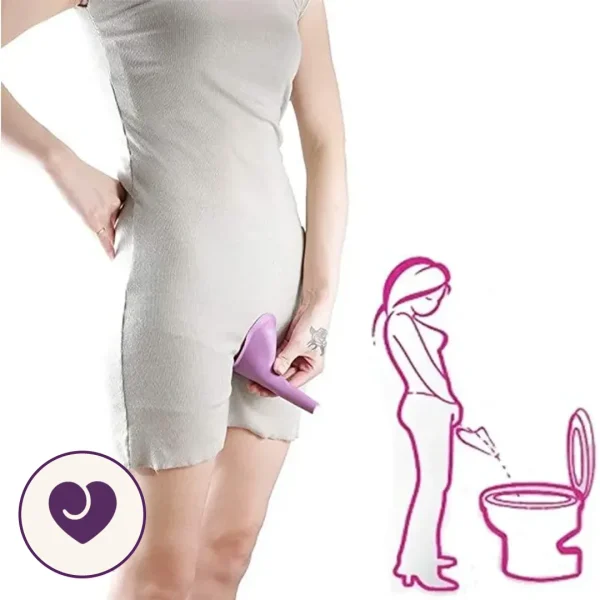 Hot Pink Foldable Reusable Silicone Pee Funnel