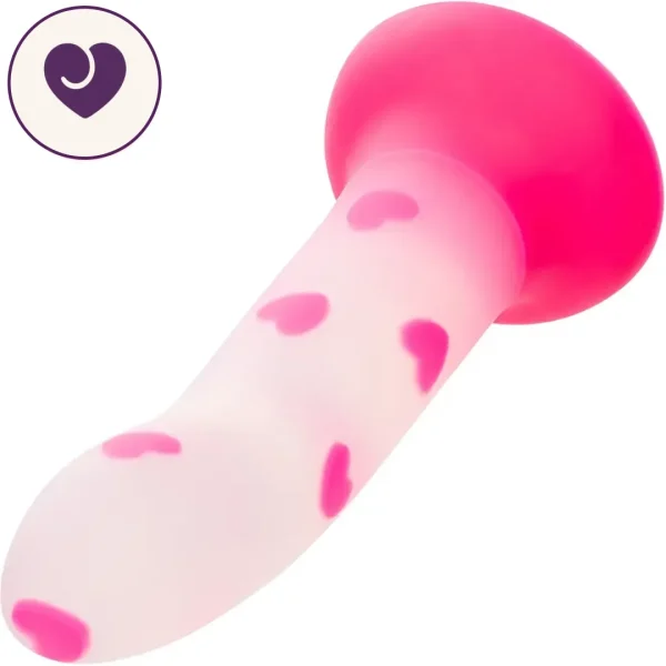 Love Heart Glow in the Dark Dildo with Suction Base