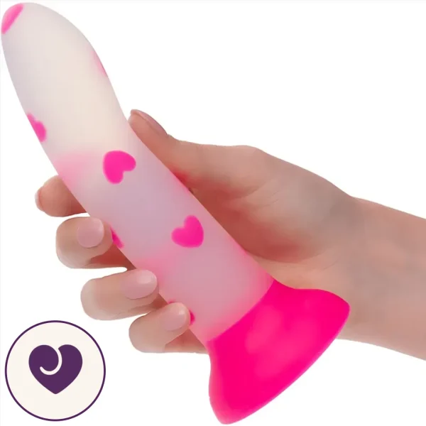 Love Heart Glow in the Dark Dildo with Suction Base