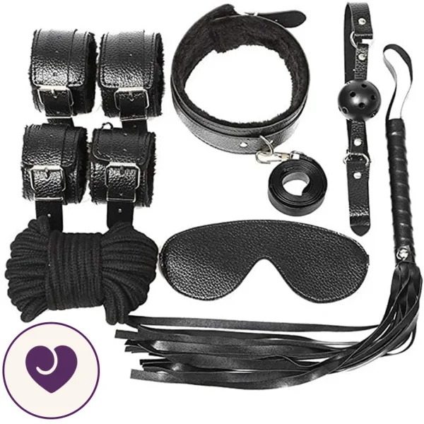 LXVER 7-Piece Black BDSM Starter Kit
