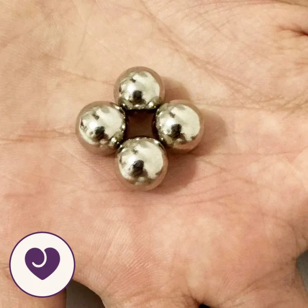 Magnetic Steel Ball Clamps for Nipples and Genitals, 2 Pairs