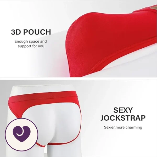 Men's Cutout Sexy Thong with Metal Logo