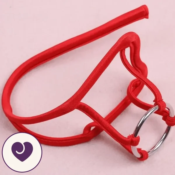 Metal Cock Ring and Cotton Rope Waist Band