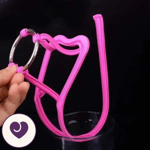 Metal Cock Ring and Cotton Rope Waist Band