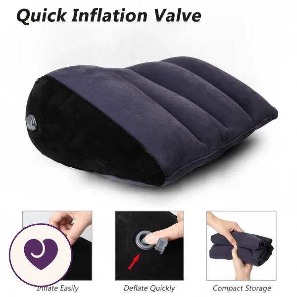 Navy Blue Inflatable Position Wedge with Flocked Cover