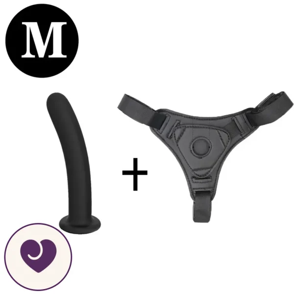 OPAL Strap-On Harness Set with Curved Silicone Dildo