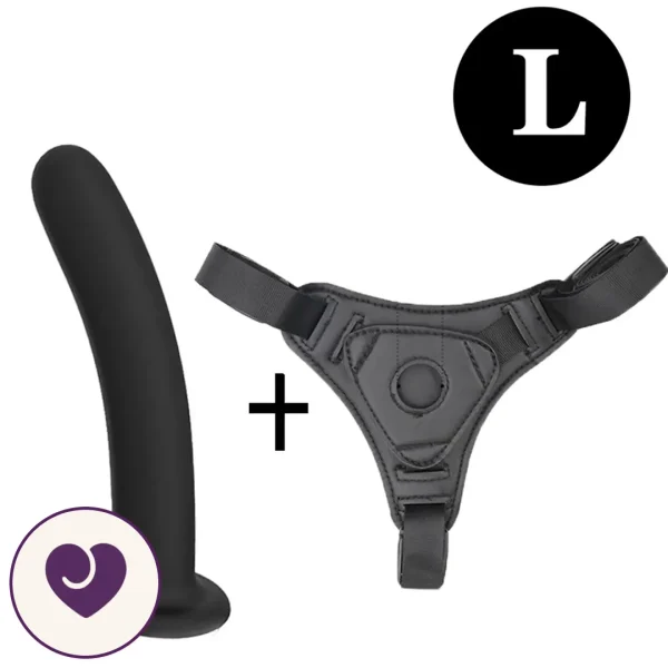 OPAL Strap-On Harness Set with Curved Silicone Dildo