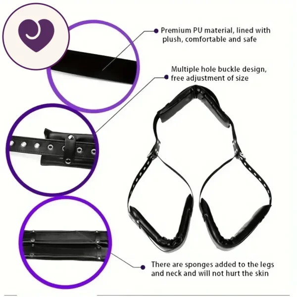 Padded Hogtie Bondage Set for Neck and Legs