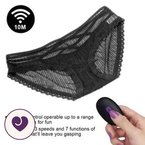Polka Dot Lace Thong With Wireless Remote Vibrator