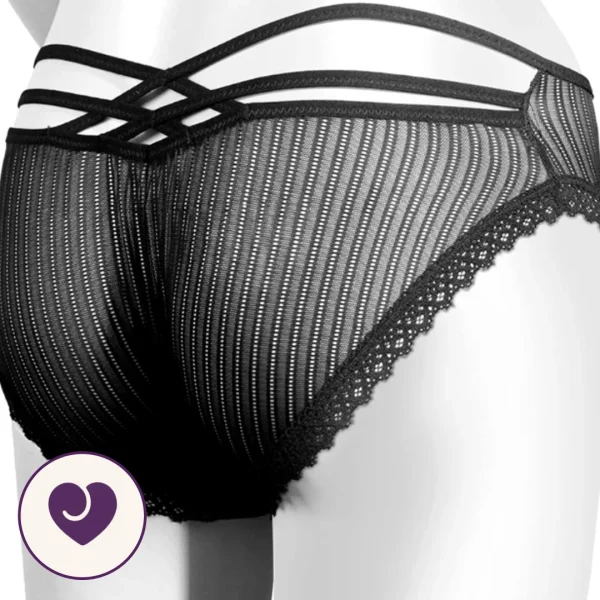 Polka Dot Lace Thong With Wireless Remote Vibrator