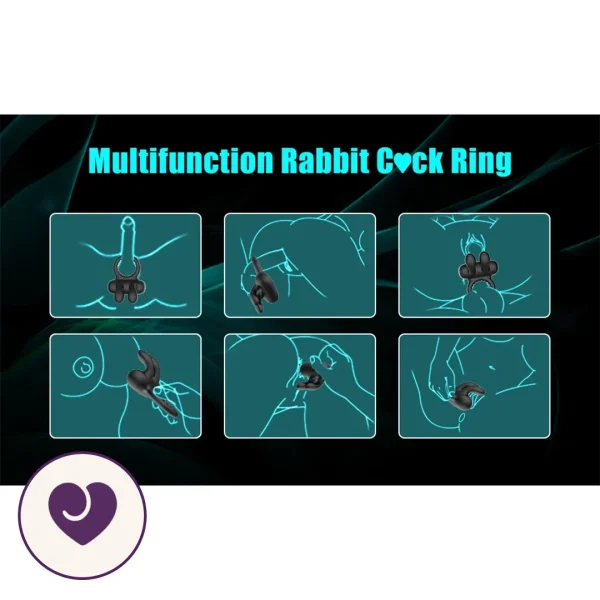 Rabbit Ear Vibrating Cock Ring with 10 Modes