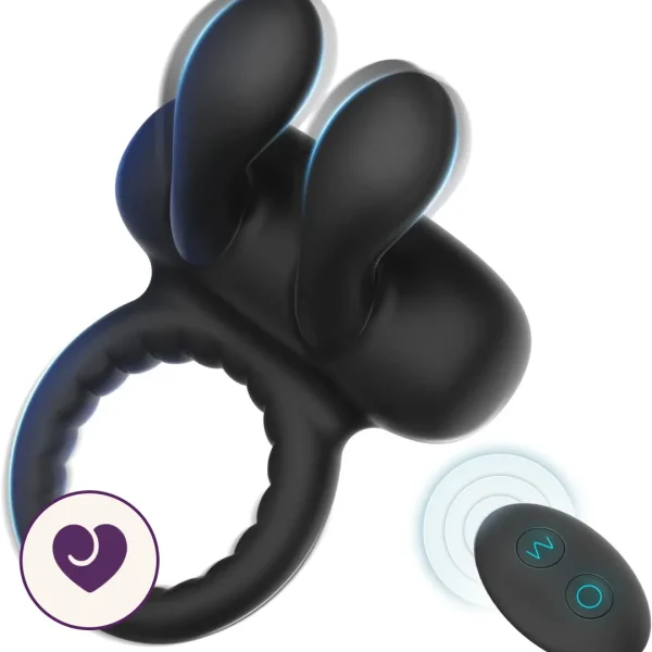 Rabbit Ear Vibrating Cock Ring with 10 Modes
