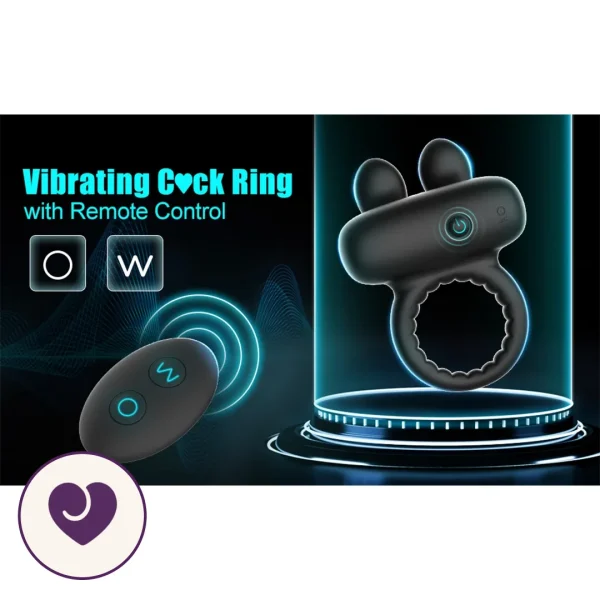 Rabbit Ear Vibrating Cock Ring with 10 Modes