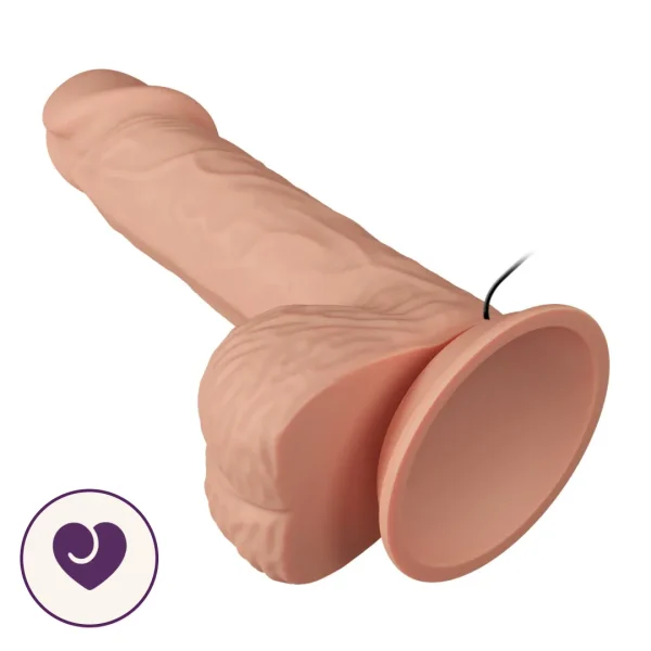 Realistic 8 Inch Vibrating Dildo with Suction Cup Base