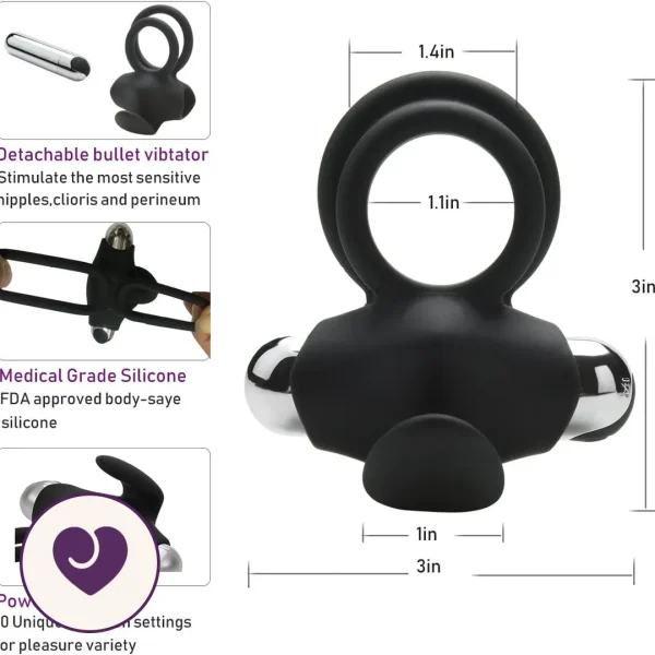 Rechargeable 10-Mode Couples Ring Vibrator