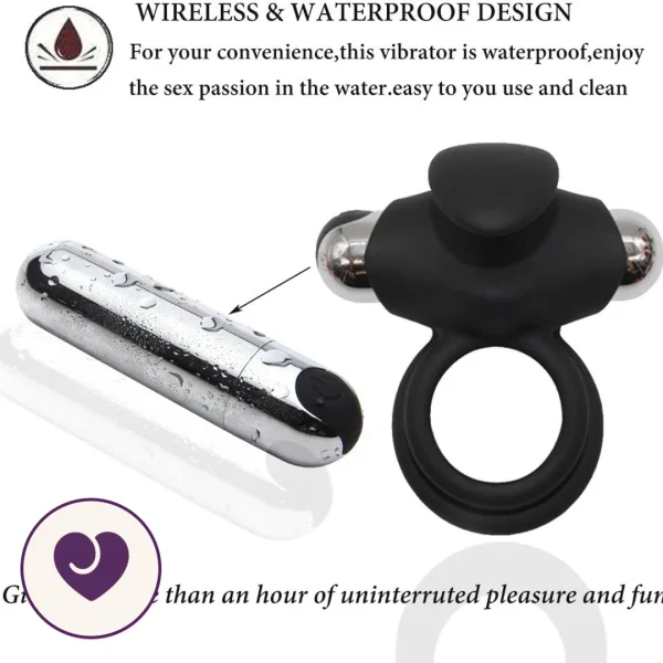 Rechargeable 10-Mode Couples Ring Vibrator