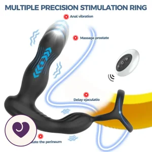 Remote-Controlled Prostate Vibrator with Delay Ring