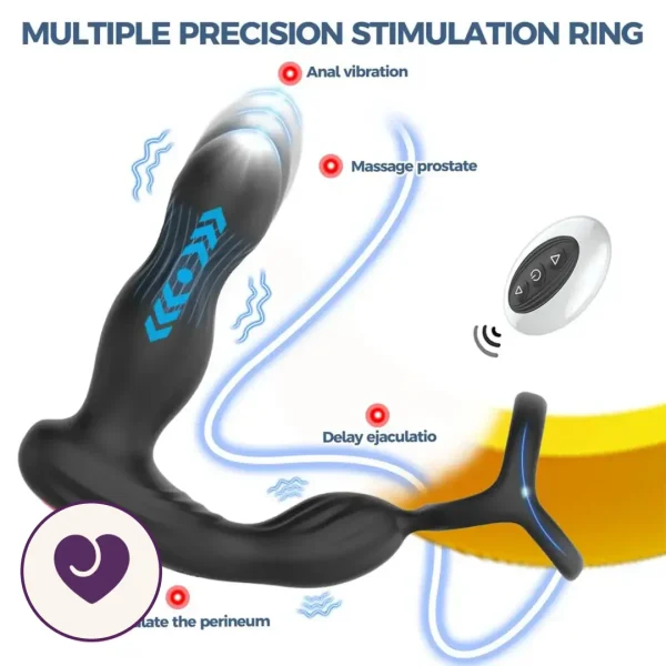 Remote-Controlled Prostate Vibrator with Delay Ring