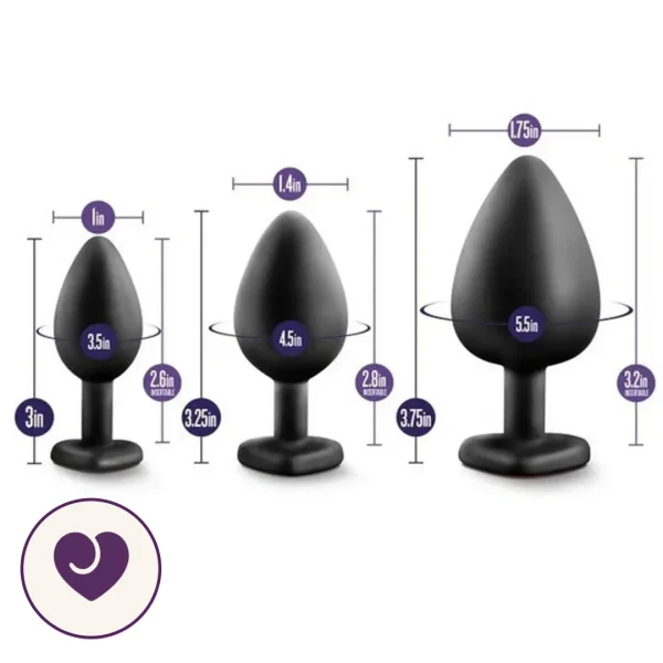 Reversible Crystal Gem Silicone Butt Plug