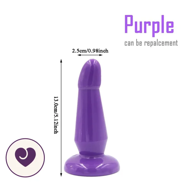 Ribbed Double-Ended Strap-On Set in Purple and Black