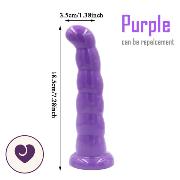 Ribbed Double-Ended Strap-On Set in Purple and Black