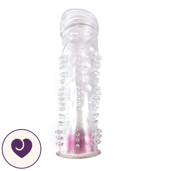 Ribbed Vibrating Reusable Penis Sleeve