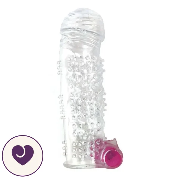 Ribbed Vibrating Reusable Penis Sleeve
