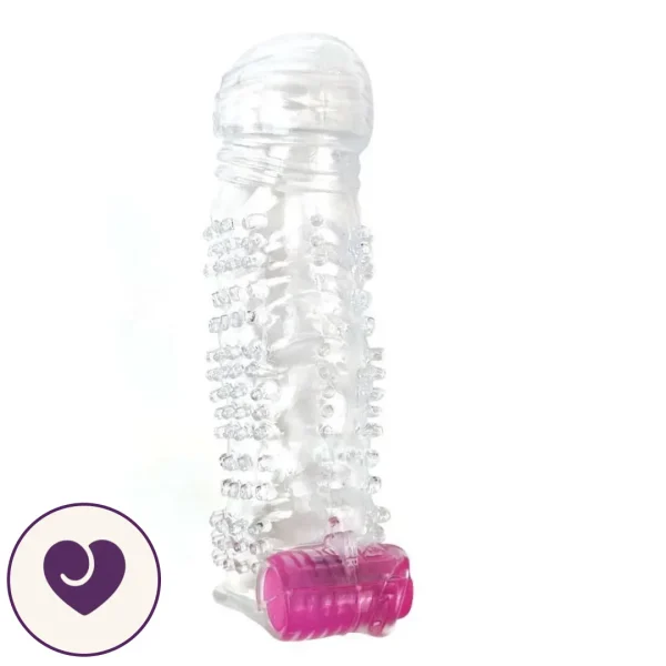 Ribbed Vibrating Reusable Penis Sleeve