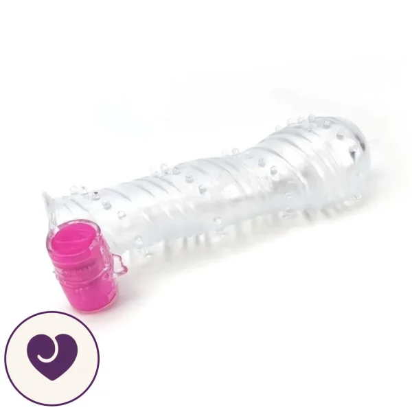 Ribbed Vibrating Reusable Penis Sleeve