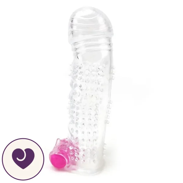 Ribbed Vibrating Reusable Penis Sleeve