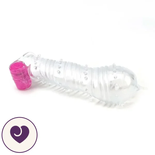 Ribbed Vibrating Reusable Penis Sleeve