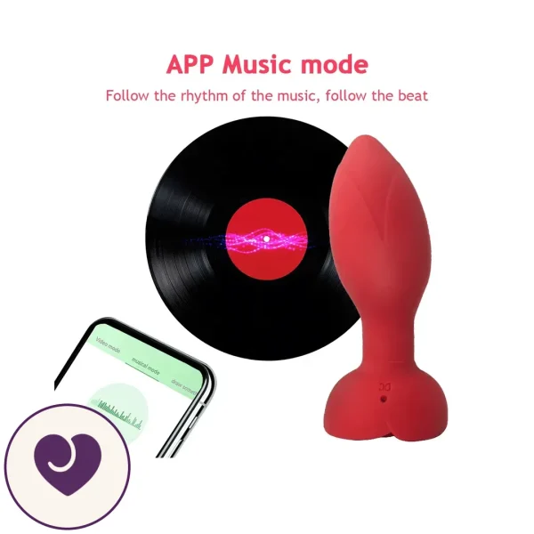 Rose Butt Plug With 10 Vibration Modes and App Control