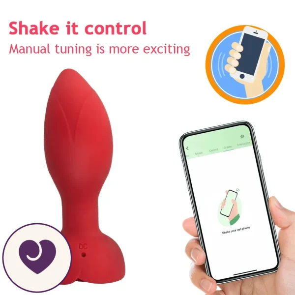 Rose Butt Plug With 10 Vibration Modes and App Control