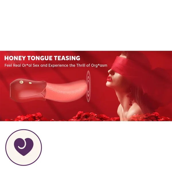 Rose Dual-Motor Vibrator With Tongue Licking Stimulation