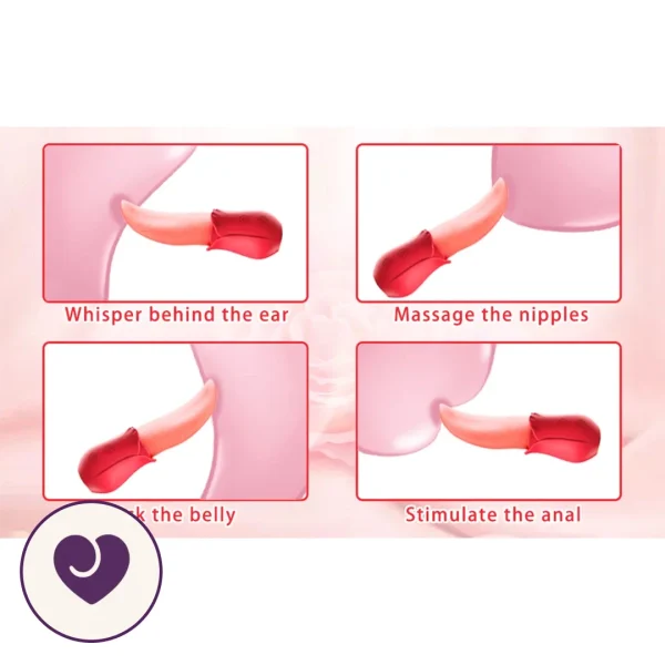 Rose Dual-Motor Vibrator With Tongue Licking Stimulation