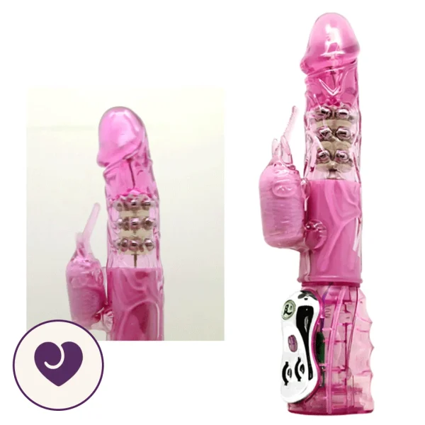 Rotating Rabbit Vibrator with Steel Beads and 10 Functions
