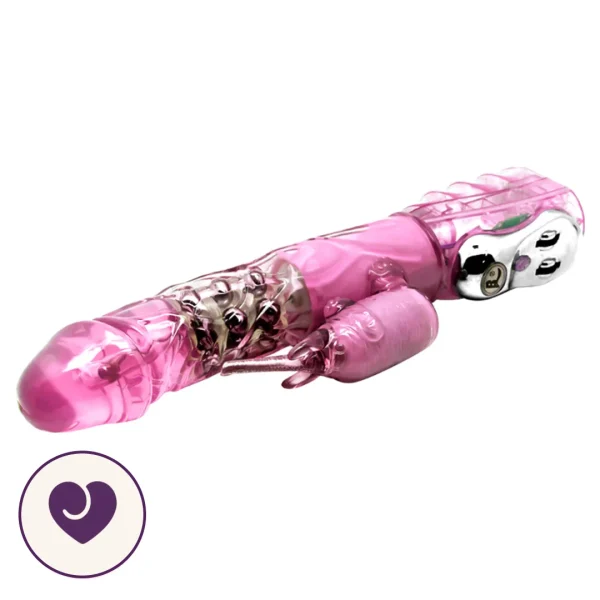 Rotating Rabbit Vibrator with Steel Beads and 10 Functions