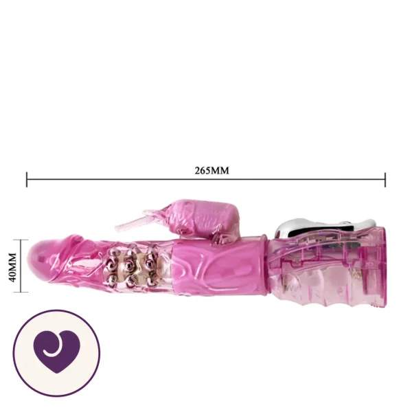 Rotating Rabbit Vibrator with Steel Beads and 10 Functions
