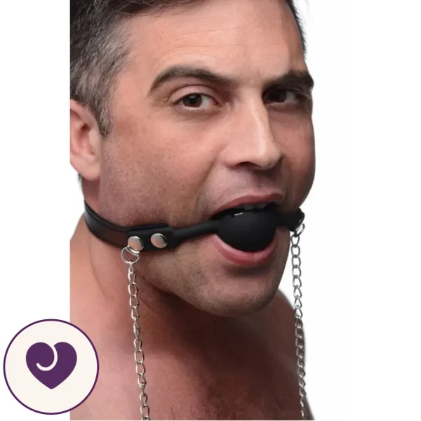Silicone Ball Gag and Adjustable Nipple Clamp Set